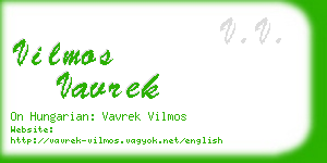 vilmos vavrek business card